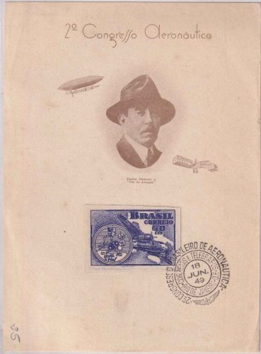 Brasilien - 2. Congresso Aeronautico Schmuckblatt m. 60 C. Exped. Luftwaffe 1949