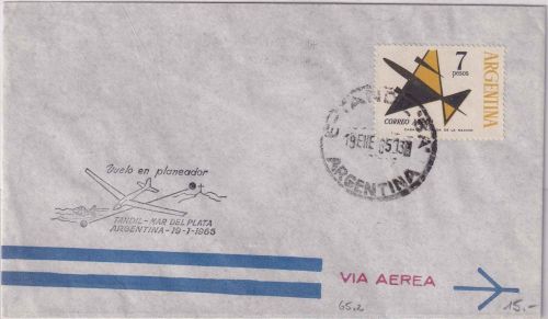 Argentinien - Segelflugpost/Vuelo en planeador Tandil - Mar del Plata 1996