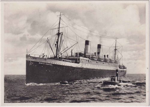 DR - Monte Pascoal (1930) Passagierschiff Reederei Hamburg-Süd sw-AK ca. 1935