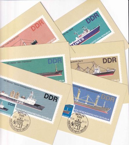 DDR - Hochseeschiffe Satz 6 Maximumkarte + ESST Berlin 22.6.82