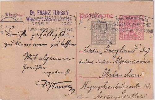 Österreich - Wien 1923 1. Österr. Segelflugwoche Waschberg b. Stockerau