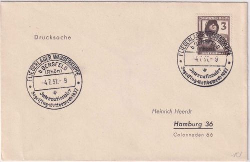 DR - Fliegerlager Wasserkuppe b. Gersfeld Int. Rhön-Segelflugwettbewerb 1937 SST