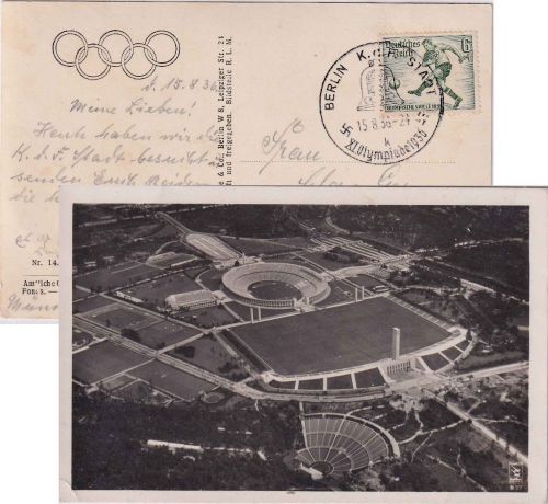 DR - Olympiade 1936 SST Berlin KdF-Stadt AK Reichssportfeld gelaufen