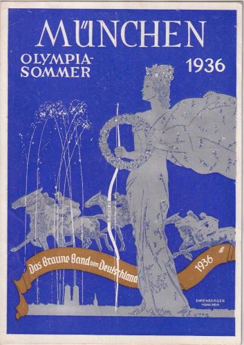 DR - München Olympia-Sommer 1936/Das Braune Band v. Deutschland farb. AK + SST