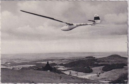 BRD - Wasserkuppe Rhön sw-AK/Segelflugzeug priv. Flugvermerk 1972