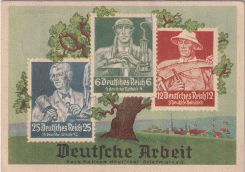 DR - Olympia-PWZ-Ausstellung Sonderkarte "Deutsche Arbeit" SST Dresden 1936