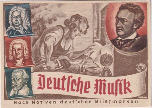 DR - Olympia-PWZ-Ausstellung Sonderkarte "Deutsche Musik" SST Dresden 1936