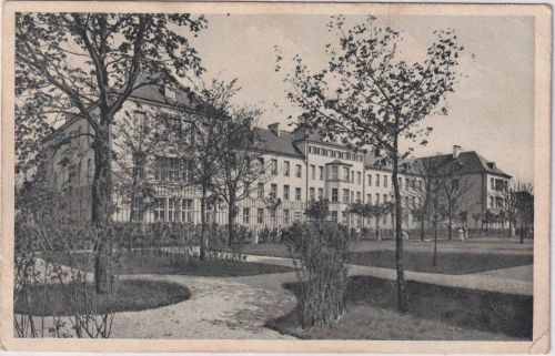 Bayern - München Krankenhaus Schwabing sw-AK gelaufen 1913