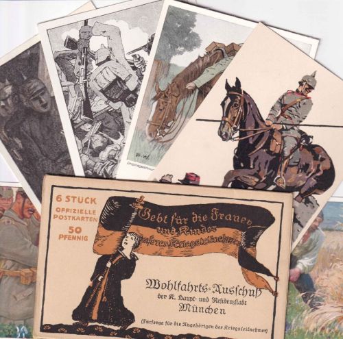 Bayern - München Wohlfahrts-Ausschuss 6 Postkarten m. Umschlag ca. 1915