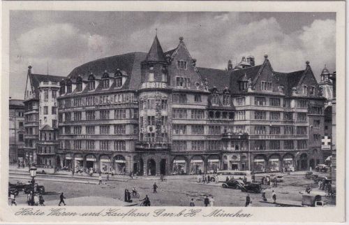 Bayern - München Hertie Waren- u. Kaufhaus GmbH sw-AK gelaufen 1941