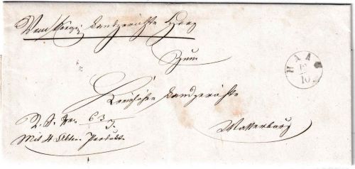 Bayern - Haag Fingerhut-K1 12/10 Dienstbrief n. Wasserburg 1839