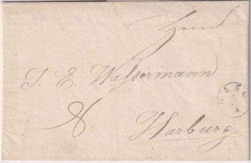 Bayern - Haag Fingerhut-K1 5/5 Portobtrief n. Harburg 1846