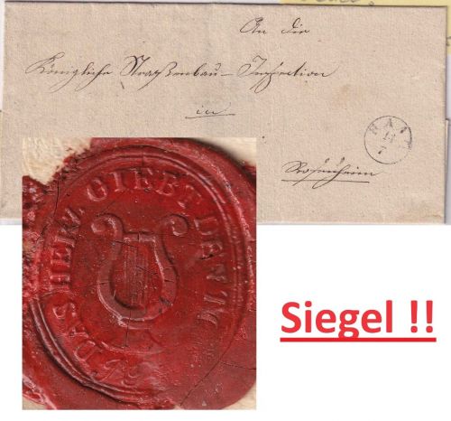Bayern - Haag Fingerhut-K1 14/7 Francobrief n. München 1829 - Siegel !