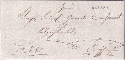Bayern - Haag R4 L1 kgl. Dienstsache/Brief n. Burghausen 1809 - mit Inhalt !
