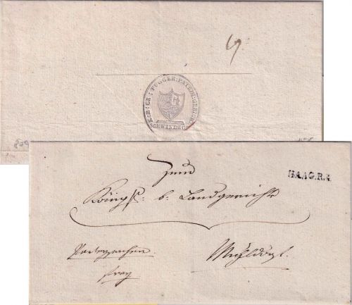 Bayern - Haag R4 L1 Francobrief Schwindegg - Mühldorf ca. 1815