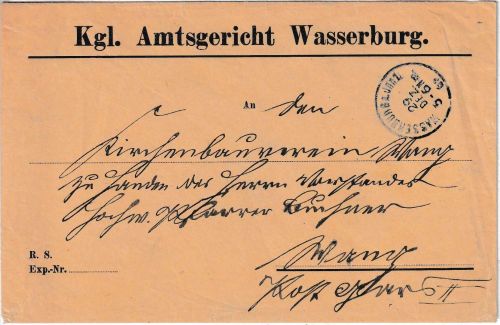 Bayern - Wasserburg a. Inn 1 29. DEZ 05 Dienstbrief n. Wang Post Gars