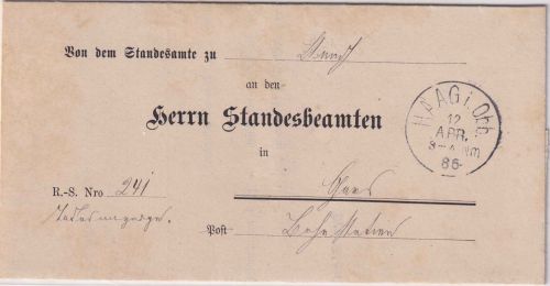 Bayern - Haag i. Obb. 12. APR 86 K1 Dienstbrief n. Gars - mit Inhalt