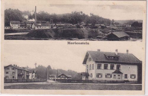 Bayern - Marienstein Zementfabrik u. Wohngebäude sw-Mehrbild-AK ca. 1920