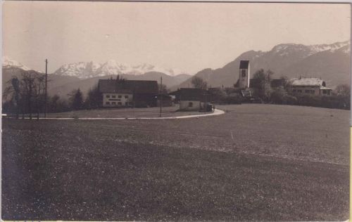 Bayern - Wackersberg Ortsansicht Richtung Süden priv. Foto-AK ungelaufen ca.1920