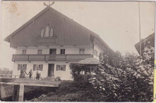Bayern - Bad Heilbrunn Ramsau Bauerhof priv. Foto-AK gelaufen 1912