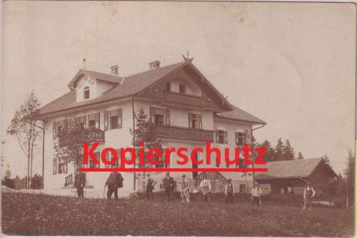 Bayern - Bad Tölz Cafe am Kogel Hausansicht m. Personen priv. Foto-AK ca. 1910