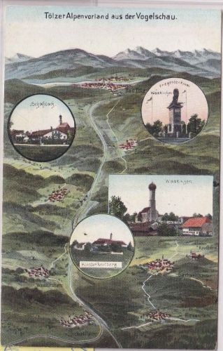 Bayern - Waakirchen Reutberg Schaftlach farb. Felle-AK ungelaufen ca. 1910