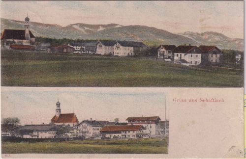 Bayern - Schaftlach Ortsansichten farb. Mehrbild-AK gelaufen 1908