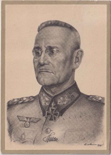 DR - Generalobert Halder sw-Portrait-Künstler-AK (Wagner) gelaufen 1943