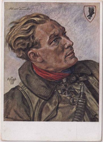 DR - Hauptmann Baumbach farb. Portrait-AK (Willrich) ungelaufen 1941