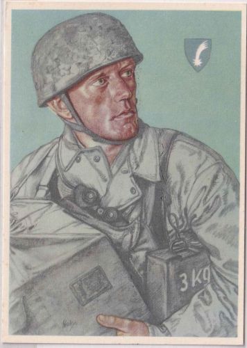 DR - Luftlandepionier farb. Portrait-AK (Willrich) ungelaufen 1942