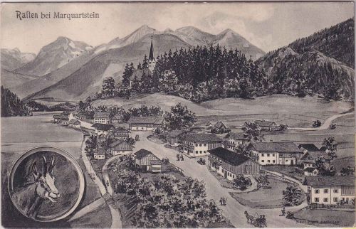Bayern - Raiten b. Marquartstein Ortsansicht sw-Pernat-AK gelaufen 1910