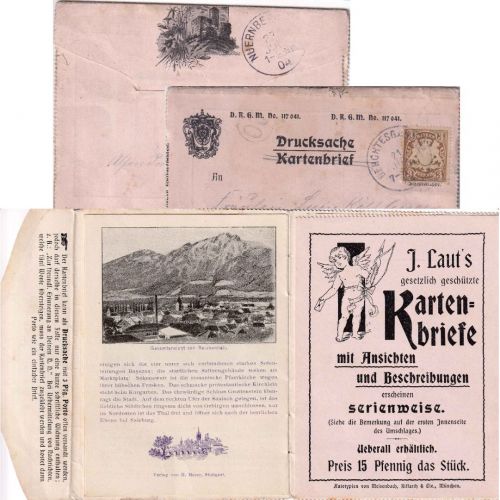 Bayern - 3 Pfg. Wappen Drucksache/Ansichtenkartenbrief Berchtesgaden 1904