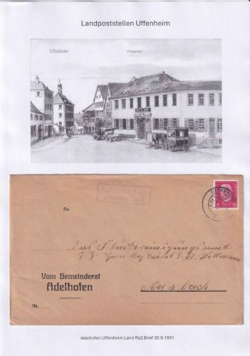 Uffenheim - Landpoststellen Sammlung (93 versch. Belege/Stempel)
