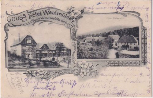 Sachsen-Anhalt - Blankenburg a/H. Hotel Waldmühle sw-Mehrbild-AK 1906