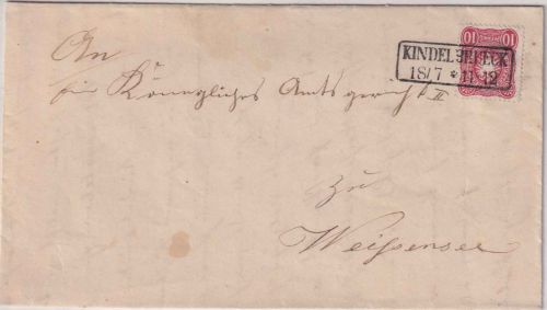DR - Kindelbrueck 18/7 (1889) Brief n. Weißensee - mit Inhalt