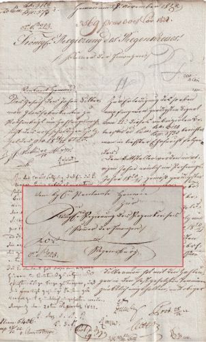 Bayern - Schambach L1 Dienstbrief Hemau - Regensburg 1822 - mit Inhalt