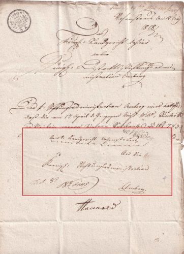 Bayern - de Weiden Schreib-L1 Dienstbrief Vohenstrauss - Amberg 1818