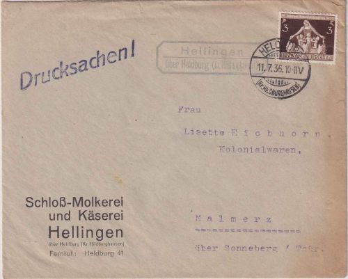 DR - Hellingen ü. Heldburg (Kr. Hildburghausen) Drucksache n. Malmerz 1936