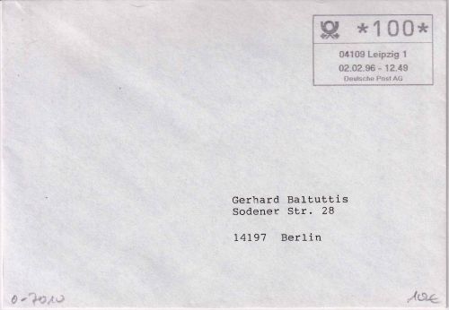 BRD - Leipzig 2.2.96 ABAS-Brief n. Berlin + Quittung
