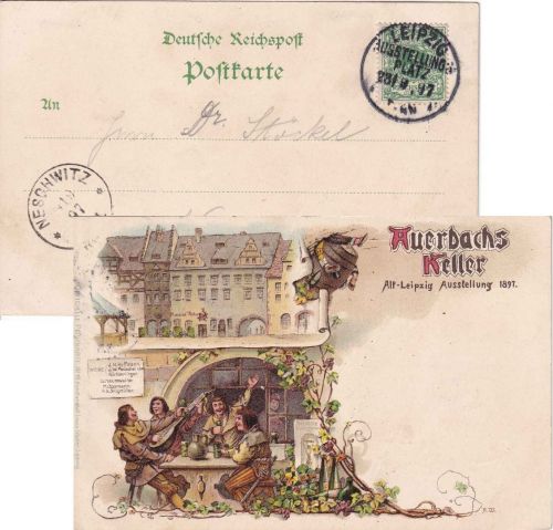 DR - Leipzig Ausstellungsplatz 28.9.97 SST Farblitho Auerbachkeller n. Neschwitz
