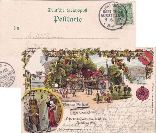 DR - Hamburg Gartenbau-Ausstellung 9.6.97 SST Farblitho Deutsches Weinhaus