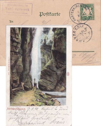 Bayern - Vordergraseck T Partenkirchen Posthilfstellen-Ra3 AK Partnachklamm 1900