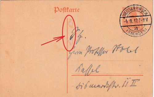 DR - 7 1/2 Pfg. Germania Ganzsache/Automatenkarte Weisser Hirsch - Kassel 4.9.17