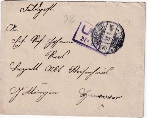 DR - Wintrich (Mosel) 29.1.19 Feldpostbrief n. Göttingen - US-Zensur !!
