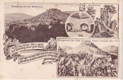 Baden-Württemberg - Weinsberg Weibertreu etc. sw-Mehrbild-AK gelaufen 1922
