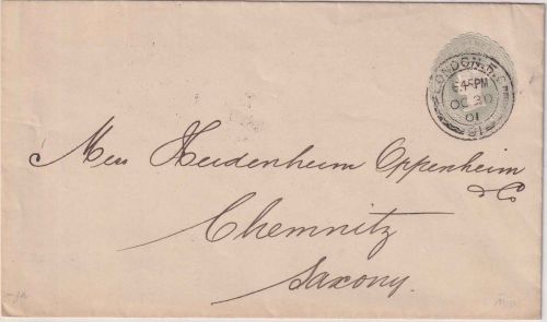 England - 2 1/2 P. Victoria Privatganzsache/Brief London - Chemnitz 30.10.01
