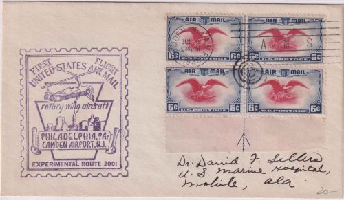 USA - 1st Experimental Rotary Wing Air Mail Flight Camden - Mobile 6.7.39