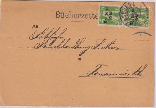 DR-Infla - 2x5 Pfg. By-Abschied/DR Bücherzettel Regensburg - Donauwörth 9.6.20