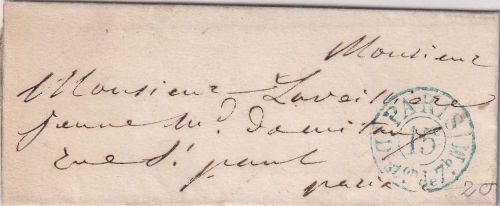 Frankreich - Paris 1840 Ortsbriefchen (Format: 40x100mm) - mit Inhalt