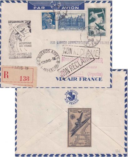 Frankreich - 20e Anniversaire France Amerique du Sud Sonderluftpost 1948